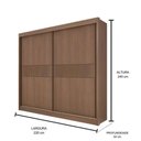 Ver imagem 2 de Guarda Roupa Cancun 2 Portas 100%MDF Ripado - Ddoro Móveis