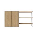 Ver imagem 5 de Armário Aéreo 60cm 2 Portas e Nicho 3 Prateleiras F5 Office Cor:macadâmia com Branco