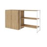 Armário Aéreo 60cm 2 Portas e Nicho 3 Prateleiras F5 Office Cor:macadâmia com Branco - 2