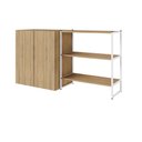 Ver imagem 2 de Armário Aéreo 60cm 2 Portas e Nicho 3 Prateleiras F5 Office Cor:macadâmia com Branco