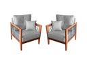Ver imagem 3 de Kit 2 Poltrona Paris corda nautica luxury linho Cinza com almofadas