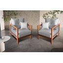 Ver imagem 1 de Kit 2 Poltrona Paris corda nautica luxury linho Cinza com almofadas