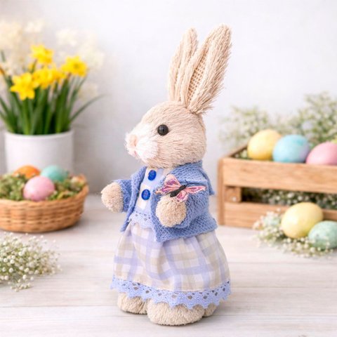 Boneco Coelhinho Coelho Artesanal Decoração de Páscoa 23cm