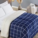 Ver imagem 1 de Coberdrom Sherpa e Flannel Austin Solteiro Manta 150g 01 Peça - Marinho Bia Enxovais