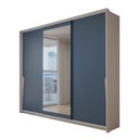 Ver imagem 1 de Guarda-Roupa Casal Mônaco 3 Portas 4 Gavetas com Espelho Branco/Azul - Panorama Móveis