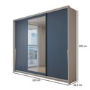 Ver imagem 2 de Guarda-Roupa Casal Mônaco 3 Portas 4 Gavetas com Espelho Branco/Azul - Panorama Móveis