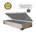 Ver imagem 1 de Base Box Baú Solteirão Luxo Blindado NK Camas Suede Bege 41x96x203
