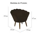 Ver imagem 5 de Poltrona Decorativa Pétala Pés Palito Suede Marrom - Ds Estofados