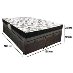 Cama Box Baú Casal Suede Bipartido + Colchão Ortobom Iso Dupla Face 138x188x60 Cor:marrom - 3