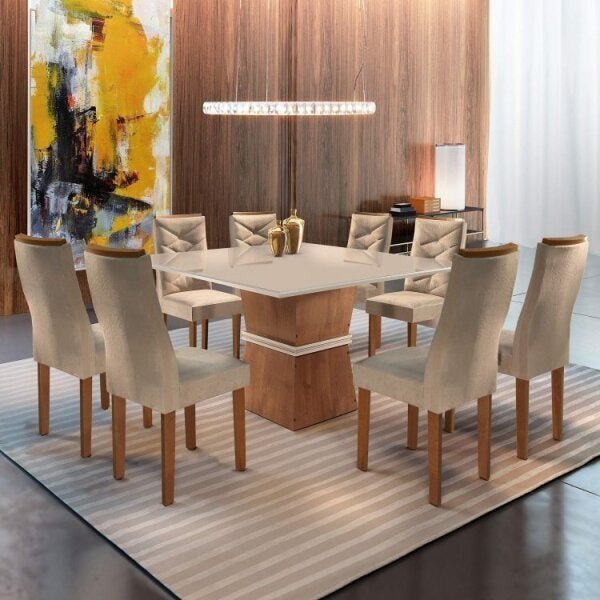 Sala de Jantar Completa com Mesa e 8 Cadeiras Germany Espresso Móveis - 1