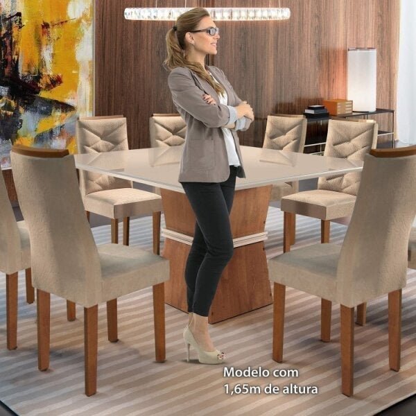 Sala de Jantar Completa com Mesa e 8 Cadeiras Germany Espresso Móveis - 5