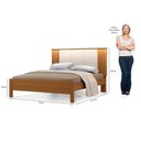 Ver imagem 3 de Cama de Casal 100% MDF com LED 123cm x 175cm Duo Marrom/Freijó/Off White