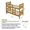 Ver imagem 3 de Beliche Nemargi Madeira Maciça Colchões D20