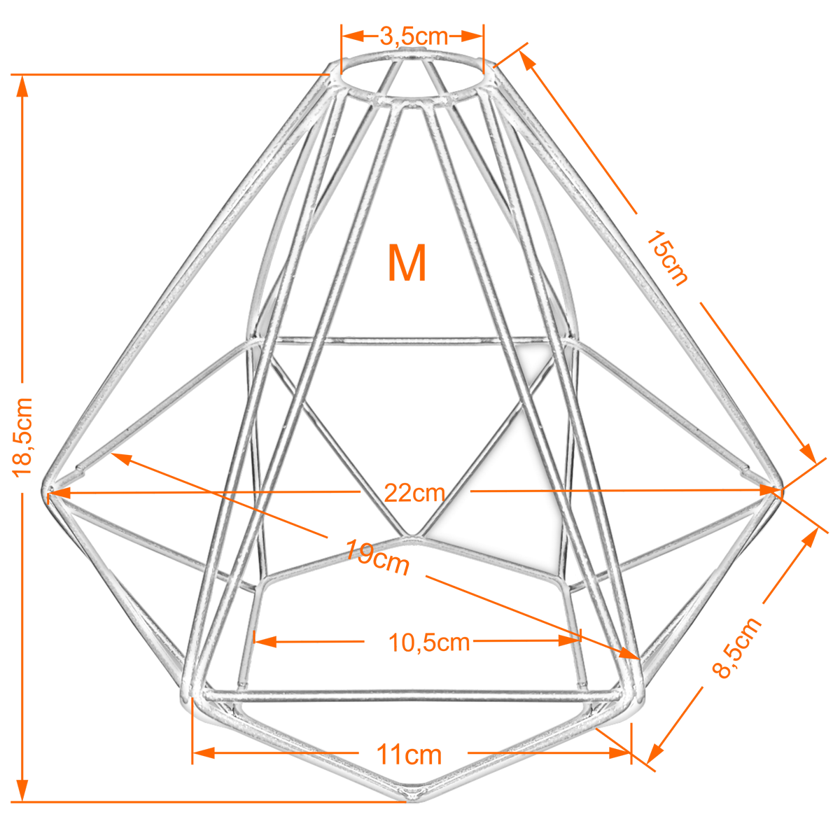 Cupula de Aramado Diamante Cobre para Pendente e Abajur M - 2