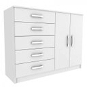 Ver imagem 3 de Cômoda para Quarto 5 Gavetas e 2 Portas Austin Branco