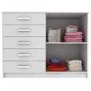 Ver imagem 5 de Cômoda para Quarto 5 Gavetas e 2 Portas Austin Branco