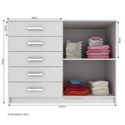 Cômoda 2 Portas 5 Gavetas  - 4