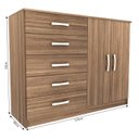Ver imagem 4 de Cômoda para Quarto 5 Gavetas e 2 Portas Austin Marrom