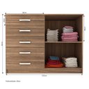 Ver imagem 6 de Cômoda para Quarto 5 Gavetas e 2 Portas Austin Marrom