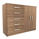 Ver imagem 3 de Cômoda para Quarto 5 Gavetas e 2 Portas Austin Marrom