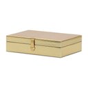 Ver imagem 2 de Caixa em Mdf com Revestimento em Pu Dourada 29x19x7,5cm