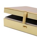 Ver imagem 3 de Caixa em Mdf com Revestimento em Pu Dourada 29x19x7,5cm