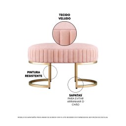 Recamier Puff Glow Veludo Rose 75 Cm - Zahav Estofados - 2