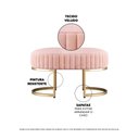 Ver imagem 2 de Recamier Puff Glow Veludo Rose 75 Cm - Zahav Estofados