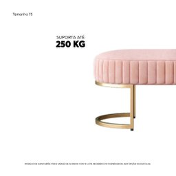 Recamier Puff Glow Veludo Rose 75 Cm - Zahav Estofados - 3
