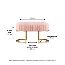 Recamier Puff Glow Veludo Rose 75 Cm - Zahav Estofados - 4