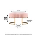 Ver imagem 4 de Recamier Puff Glow Veludo Rose 75 Cm - Zahav Estofados