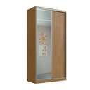 Ver imagem 1 de Guarda Roupa Solteiro Espelho Freijó Natural 2 Portas de Correr 120x59,8x235cm Rc2005 Emovell