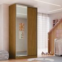Ver imagem 2 de Guarda Roupa Solteiro Espelho Freijó Natural 2 Portas de Correr 120x59,8x235cm Rc2005 Emovell