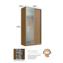 Ver imagem 3 de Guarda Roupa Solteiro Espelho Freijó Natural 2 Portas de Correr 120x59,8x235cm Rc2005 Emovell