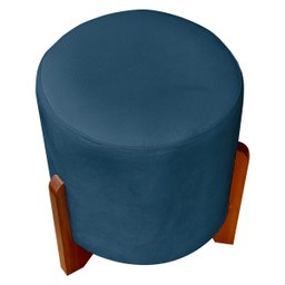 Kit 2 Puff Sala Eloah Suede Cores Pé Castanho - 3