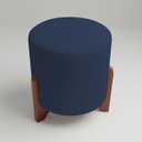 Ver imagem 7 de Kit 2 Puffs Decorativos Eloah Redondo Assento Extra para Sala Quarto Suede Pufe com Pés de Madeira