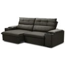Ver imagem 1 de Sofá Retrátil Reclinável para Sala 3 Lugares 225cm Gordon F04 Veludo Marrom Escuro - Lyam Decor
