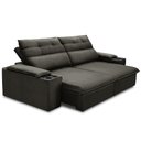 Ver imagem 7 de Sofá Retrátil Reclinável para Sala 3 Lugares 225cm Gordon F04 Veludo Marrom Escuro - Lyam Decor