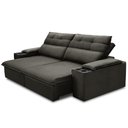 Ver imagem 5 de Sofá Retrátil Reclinável para Sala 3 Lugares 225cm Gordon F04 Veludo Marrom Escuro - Lyam Decor