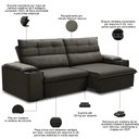 Ver imagem 3 de Sofá Retrátil Reclinável para Sala 3 Lugares 225cm Gordon F04 Veludo Marrom Escuro - Lyam Decor
