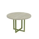 Ver imagem 1 de Mesa Reunião Redonda 1100pe40tub Castanheira Natural-verde Miró