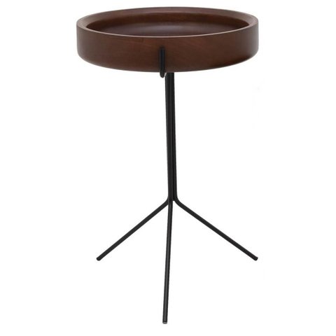 Mesa Apoio Tray Alta Castanho Base Preta 56 Cm - 41566