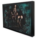 Ver imagem 3 de Quadro Decorativo Abstrato Místico em Moldura Caixa TaColado Moldura Trad 1cm Branca com Vidro 30 x