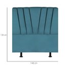 Ver imagem 3 de Cabeceira Estofada de Cama Casal Box 140 Cm Louise Suede:azul Turquesa