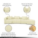 Ver imagem 3 de Sofá Curvo Decorativo Kimiko 447cm 5 Lugares Sala de Estar com Chaise Bouclê Off White G52 - Gran Be