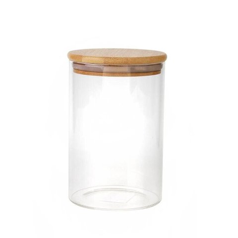 Pote com Tampa de Bambu 800ml - A/casa