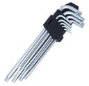 Ver imagem 1 de Chave Torx Cromada 9 Pçs Tf-007 Grande T10 Ao T50 Cabo Longo