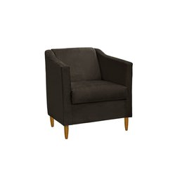 Poltrona Decorativa Tila Sala Recepção Escritório - Lobo Shopp:marrom - 1