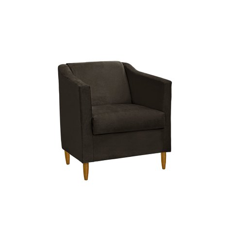 Poltrona Decorativa Tila Sala Recepção Escritório - Lobo Shopp:marrom