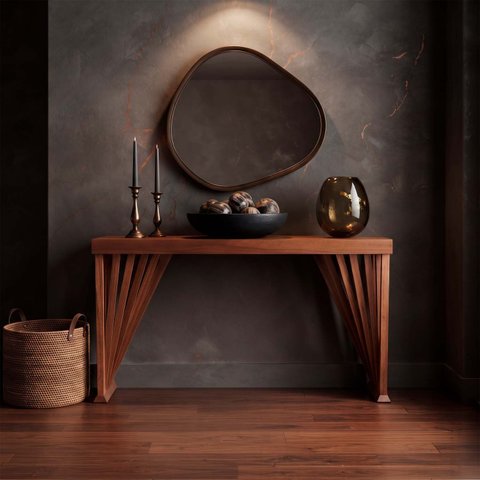 Aparador Madeira Maciça Tampo Laminado 122 cm Cor Pinhão Aparador Moderno